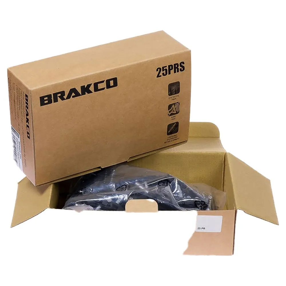 BRAKCO A2 V-brake 72 Mm Komplette Felgbremseklosser 25 Enheter, Black, One Size