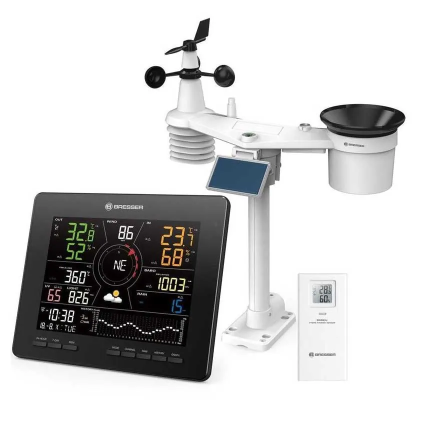 Bresser 7-i-1 Wlan 4cast Gen Ii Værstasjon, Black, One Size, EU Plug 220V