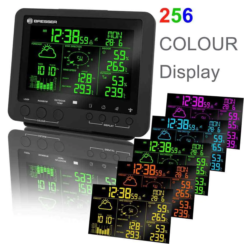 Bresser 7002520 Værstasjonsdisplay, Black, One Size
