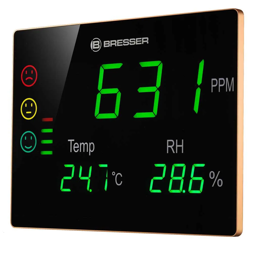 Bresser Co2-måler Smilende Trafikklys Ekstra Stor Led-skjerm, Black / white, One Size