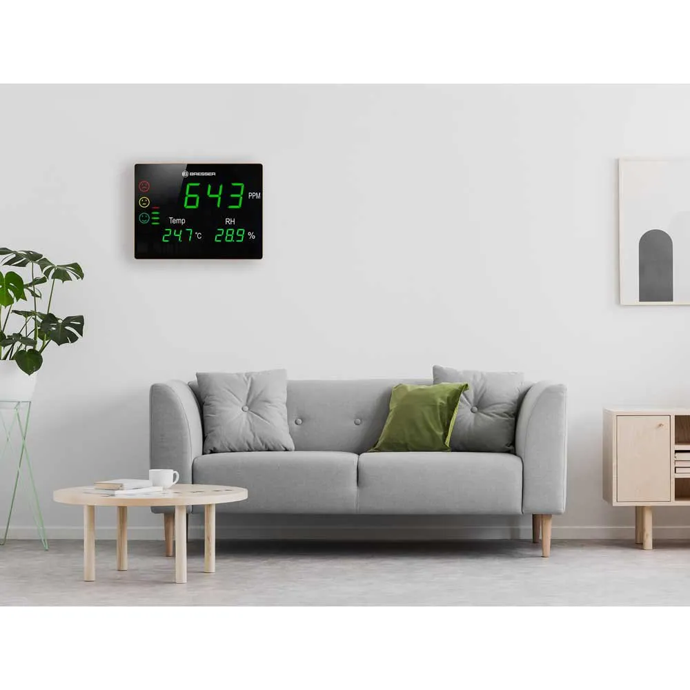 Bresser Co2-måler Smilende Trafikklys Ekstra Stor Led-skjerm, Black / white, One Size