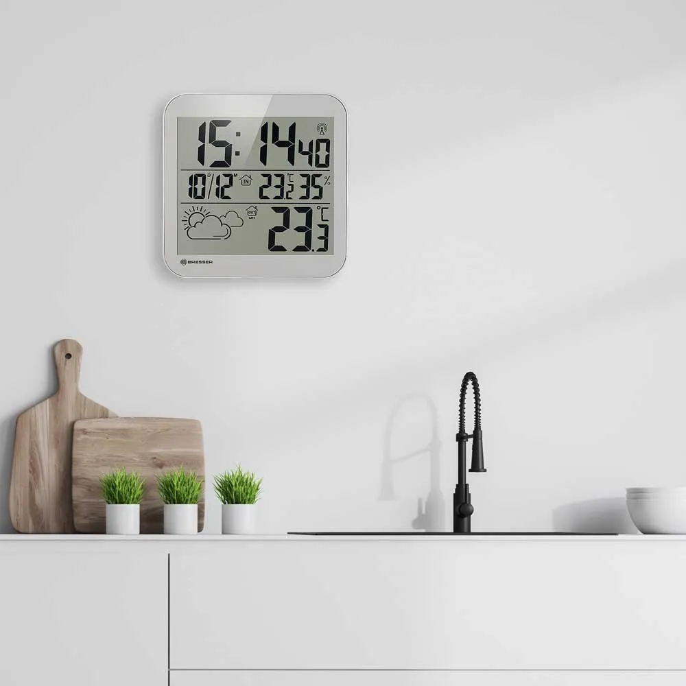 Bresser Mytime Værklokke, Silver, One Size Bresser Mytime Værklokke, Silver, One Size