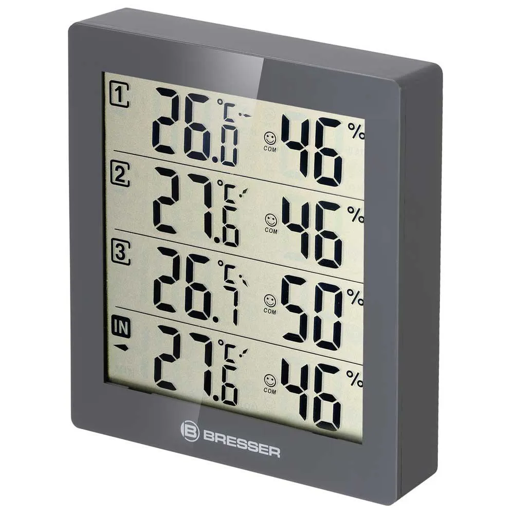 Bresser Temeo Higro Quadro 4 Værstasjon 3 Enheter Bresser Temeo Higro Quadro 4 Værstasjon 3 Enheter