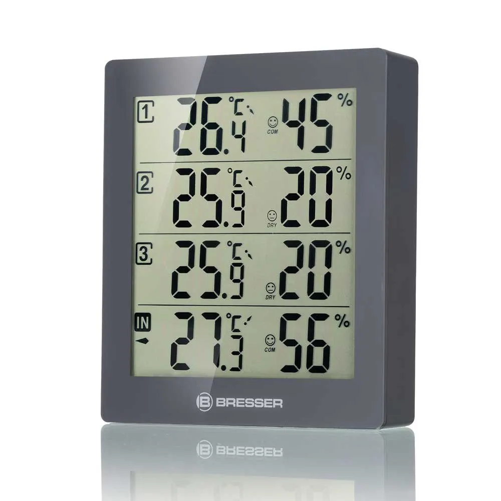 Bresser Temeo Higro Quadro 4 Værstasjon 3 Enheter Bresser Temeo Higro Quadro 4 Værstasjon 3 Enheter