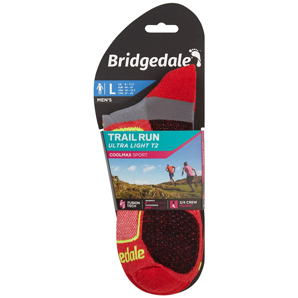 Bridgedale Ultralight T2 Coolmax® Sport 3/4 Crew Sokker male Bridgedale Ultralight T2 Coolmax® Sport 3/4 Crew Sokker male