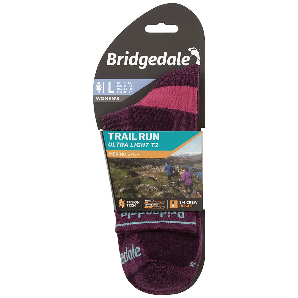 Bridgedale Ultralight T2 Merino Sport 3/4 Crew Sokker male