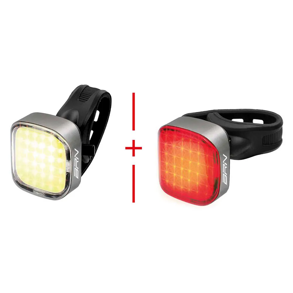 Brn Cube Sykkellyktesett, Black / white / red, One Size Brn Cube Sykkellyktesett, Black / white / red, One Size