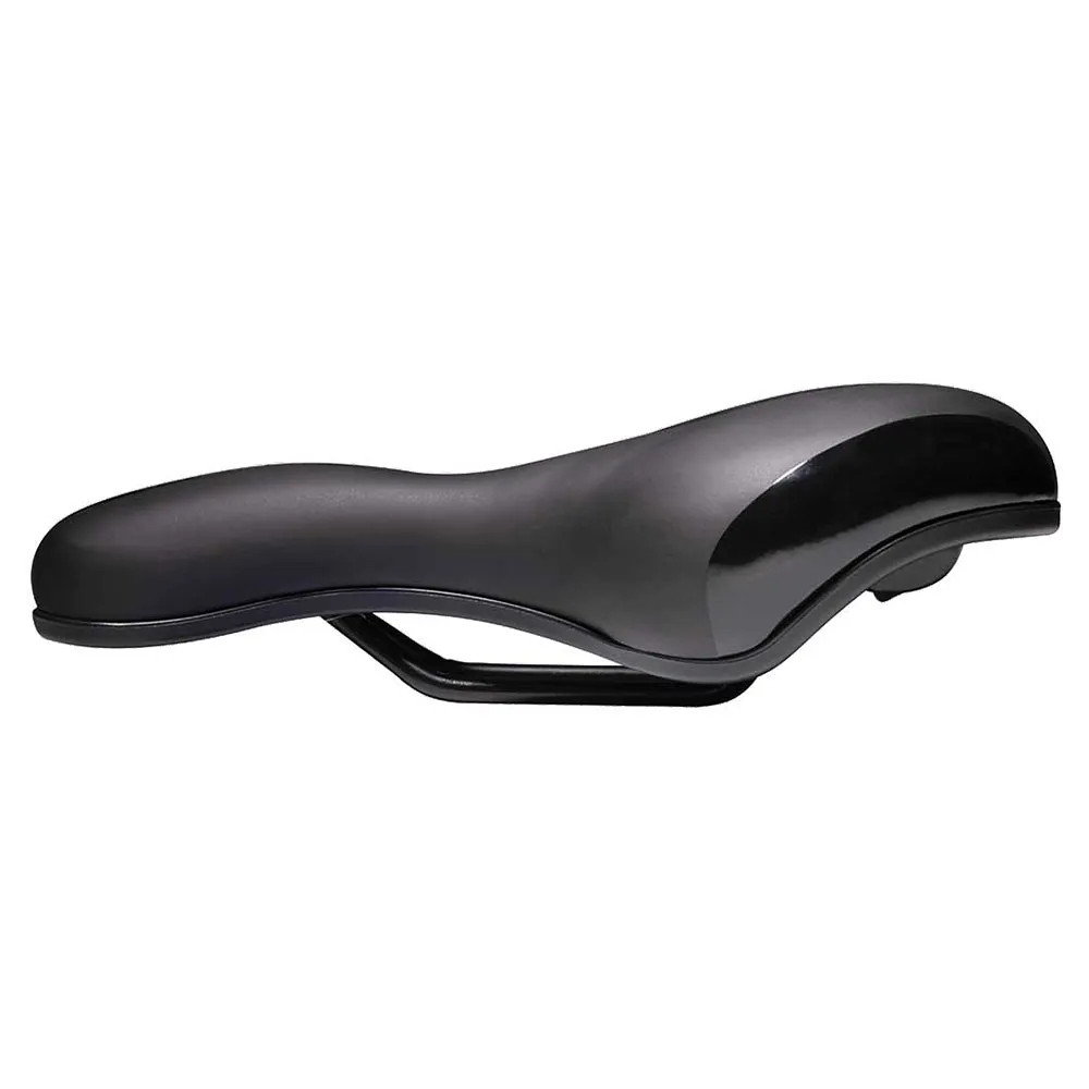 Brn Dynamic City Gel Sykkelsete, Black / orange, 185mm