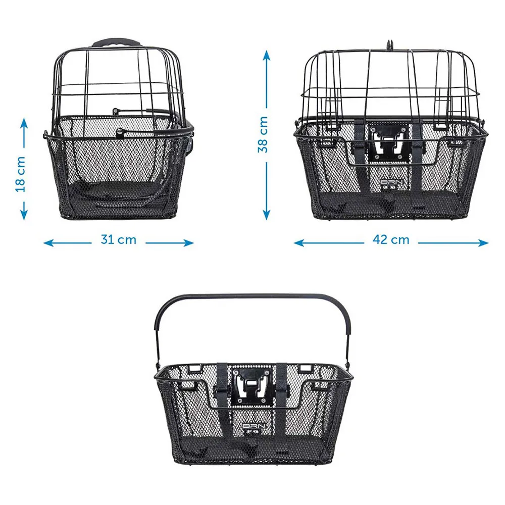 Brn Happy Pet Kurv, Black, One Size