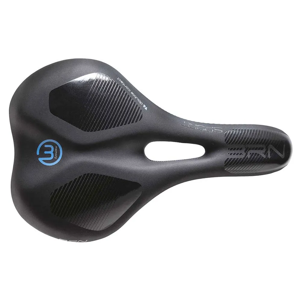 Brn Memory Foam Flow Sport Sykkelsete, Black, 170mm