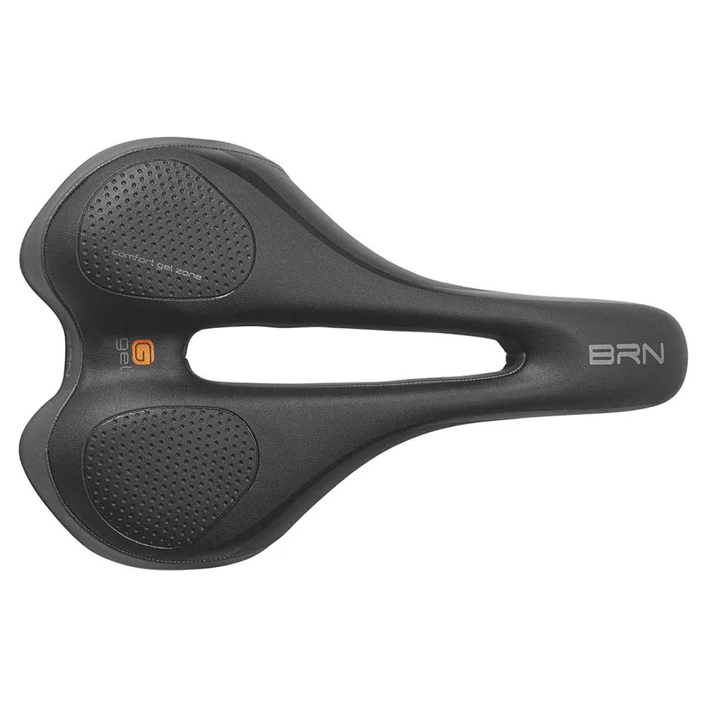 Brn Soft Gel Sport Relax Sykkelsete, Black, 155mm