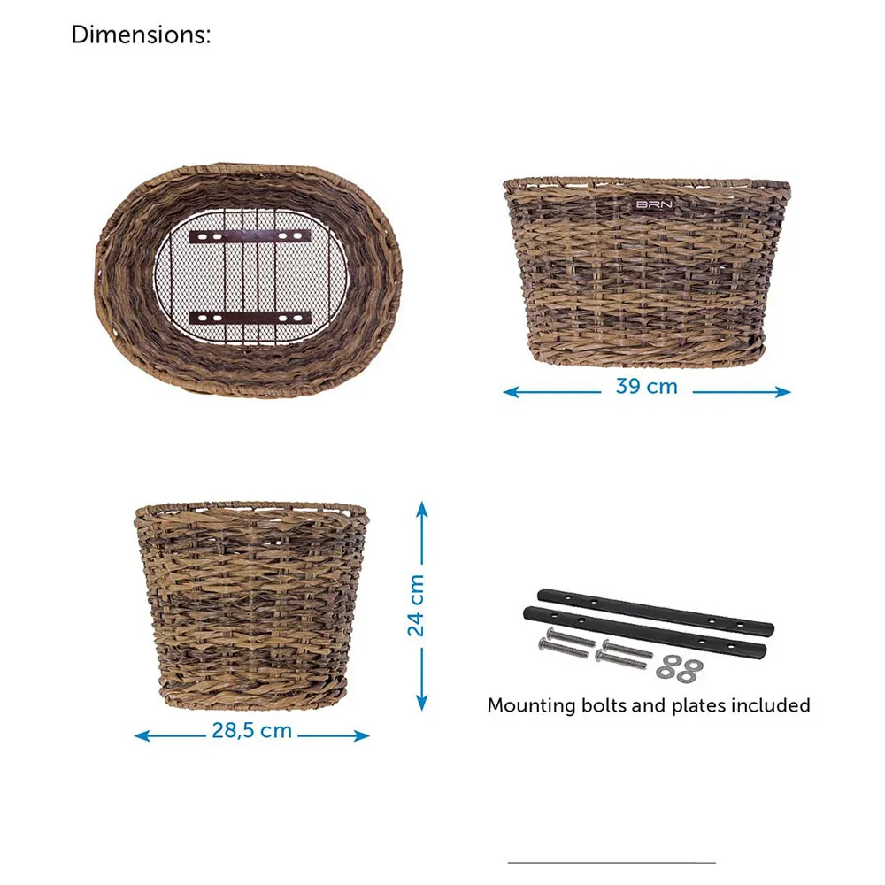 Brn Vintage Oval Eco Rattan Kurv
