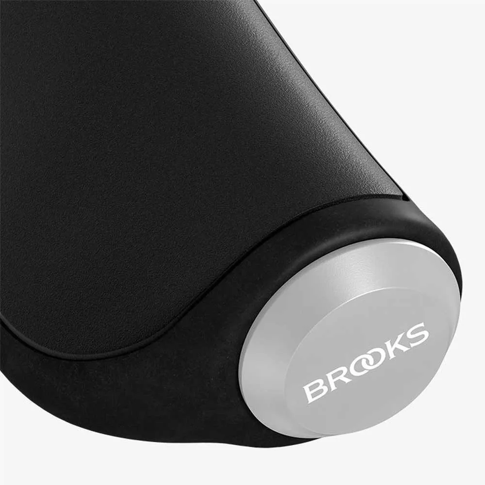Brooks Ergonomic Leather Håndtak Refurbished, Black, 130 / 100mm Brooks Ergonomic Leather Håndtak Refurbished, Black, 130 / 100mm