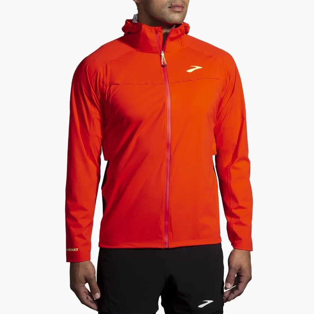 Brooks High Point Waterproof Jakke Mann, Cherry tomato / phantom grey