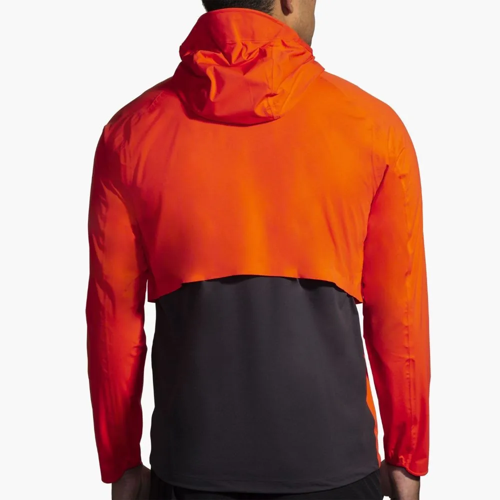 Brooks High Point Waterproof Jakke Mann, Cherry tomato / phantom grey