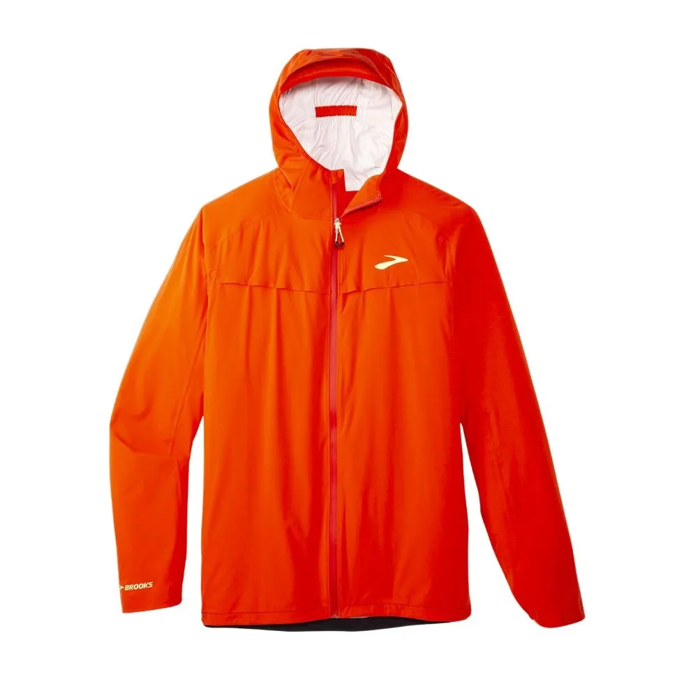 Brooks High Point Waterproof Jakke Mann, Cherry tomato / phantom grey