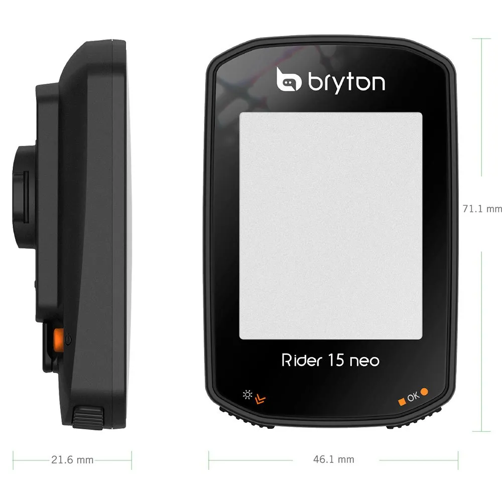 Bryton Rider 15 Neo C Sykkelcomputer, Black, One Size Bryton Rider 15 Neo C Sykkelcomputer, Black, One Size