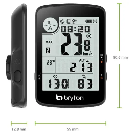 Bryton Rider 17e Sykkelcomputer, Black, One Size Bryton Rider 17e Sykkelcomputer, Black, One Size