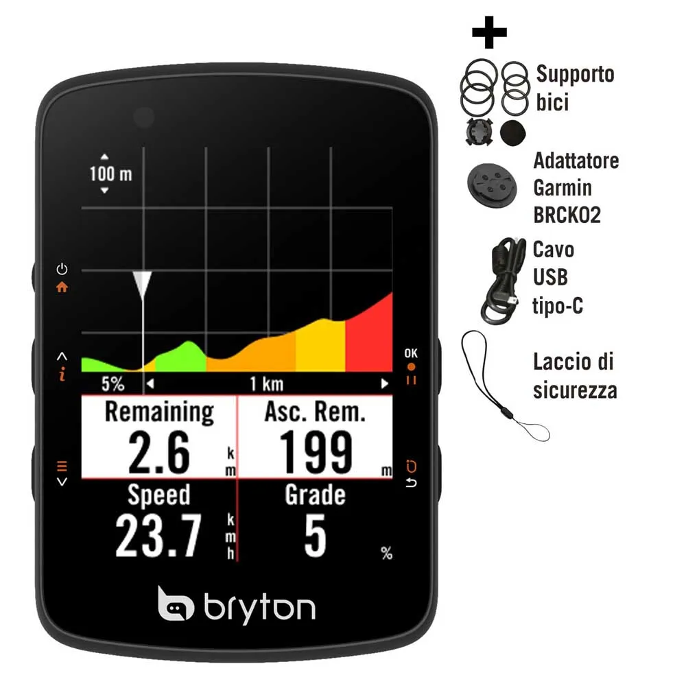 Bryton Rider 550e Sykkelcomputer, Black, One Size Bryton Rider 550e Sykkelcomputer, Black, One Size