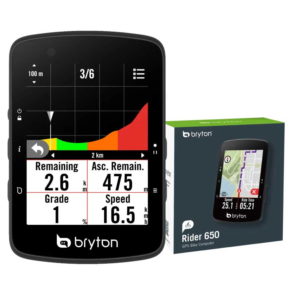 Bryton Rider 650 E Sykkelcomputer, Black, One Size Bryton Rider 650 E Sykkelcomputer, Black, One Size