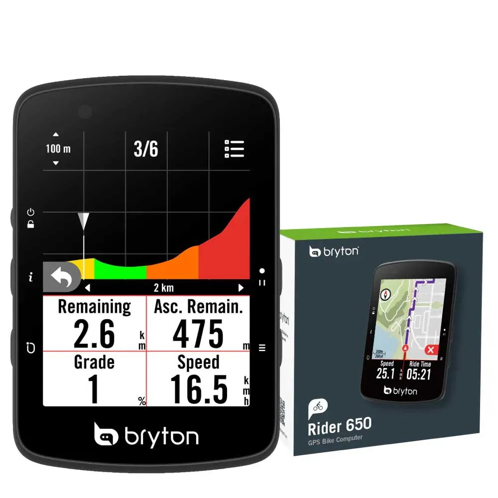 Bryton Rider 650 T Sykkelcomputer, Black, One Size Bryton Rider 650 T Sykkelcomputer, Black, One Size