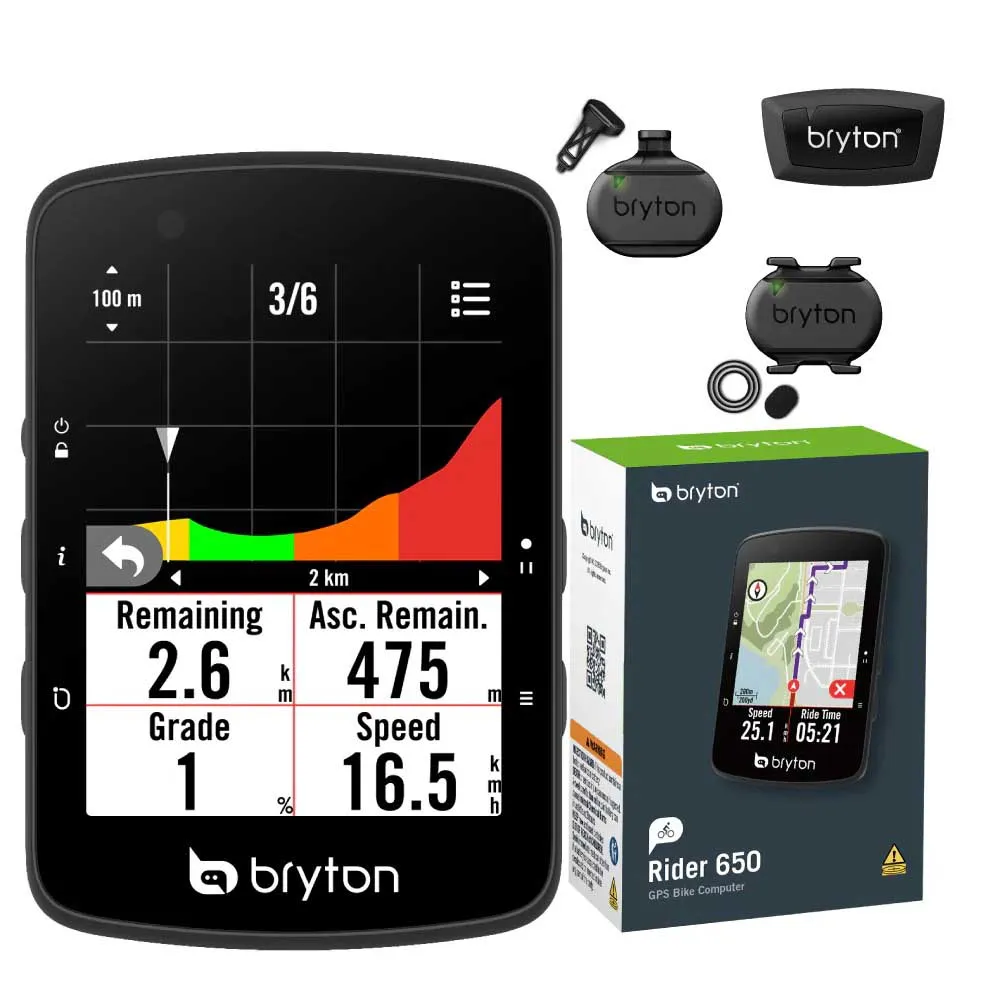 Bryton Rider 650 T Sykkelcomputer, Black, One Size Bryton Rider 650 T Sykkelcomputer, Black, One Size