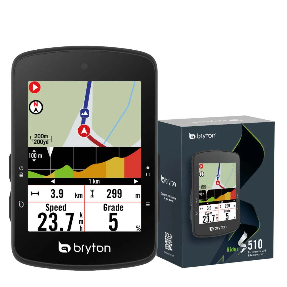 Bryton Rider S510e Sykkelcomputer, Black, One Size