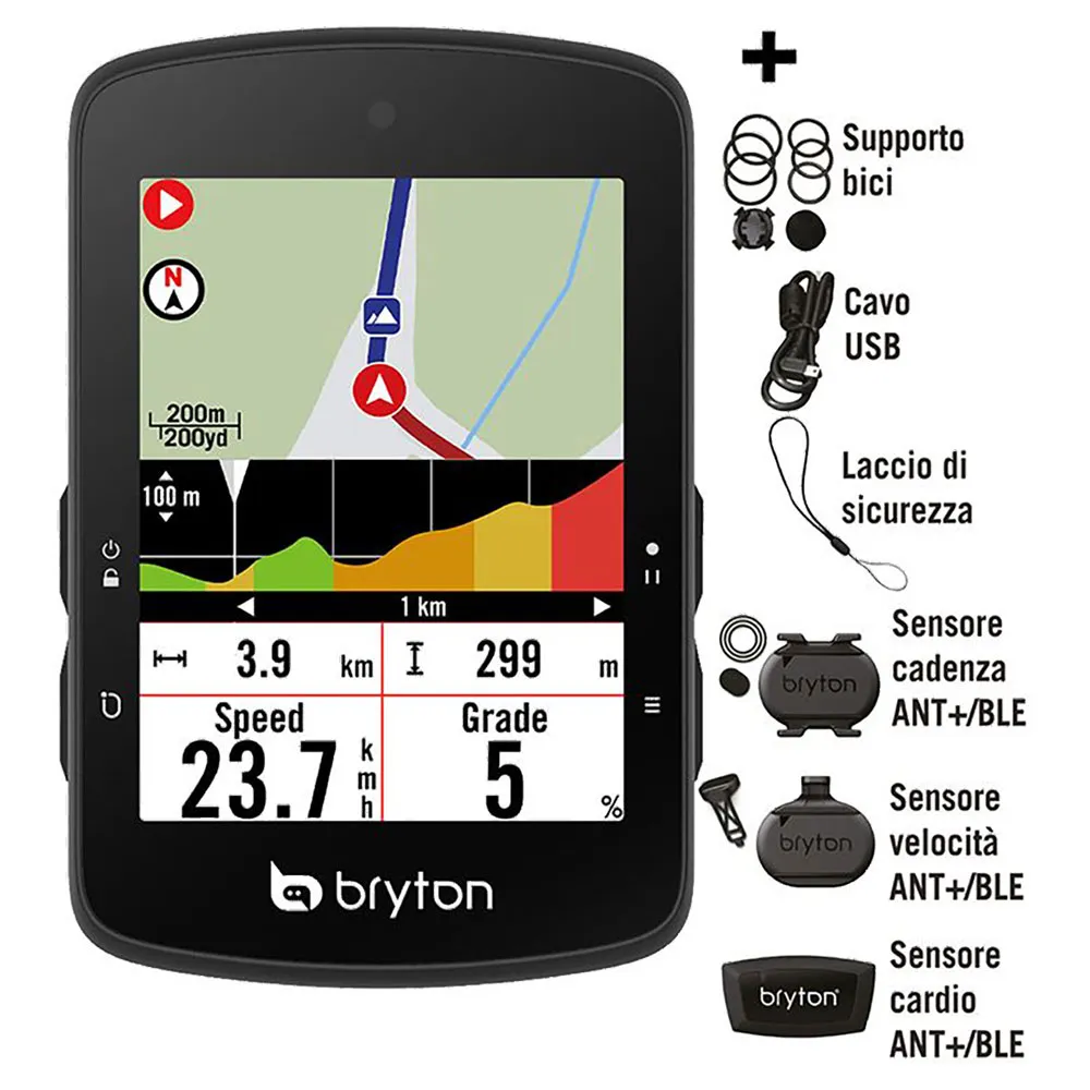 Bryton Rider S510t Sykkelcomputer, Black, One Size Bryton Rider S510t Sykkelcomputer, Black, One Size