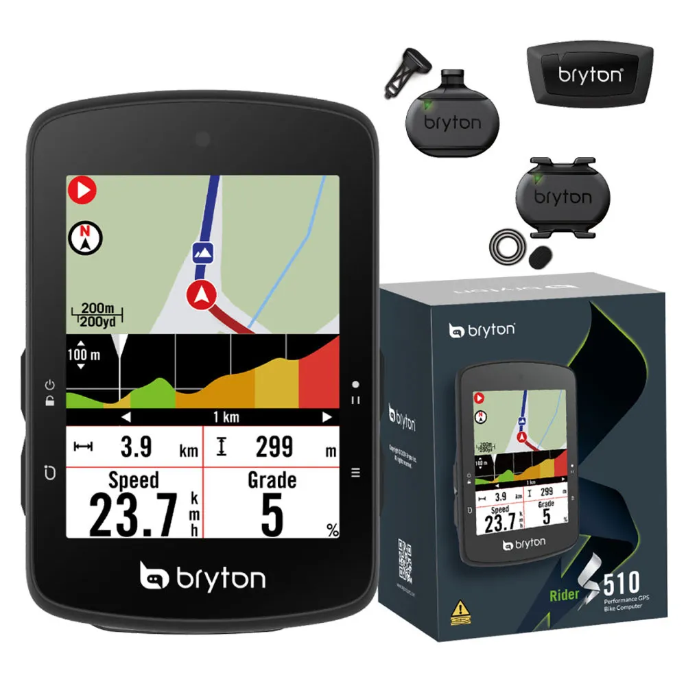 Bryton Rider S510t Sykkelcomputer, Black, One Size Bryton Rider S510t Sykkelcomputer, Black, One Size