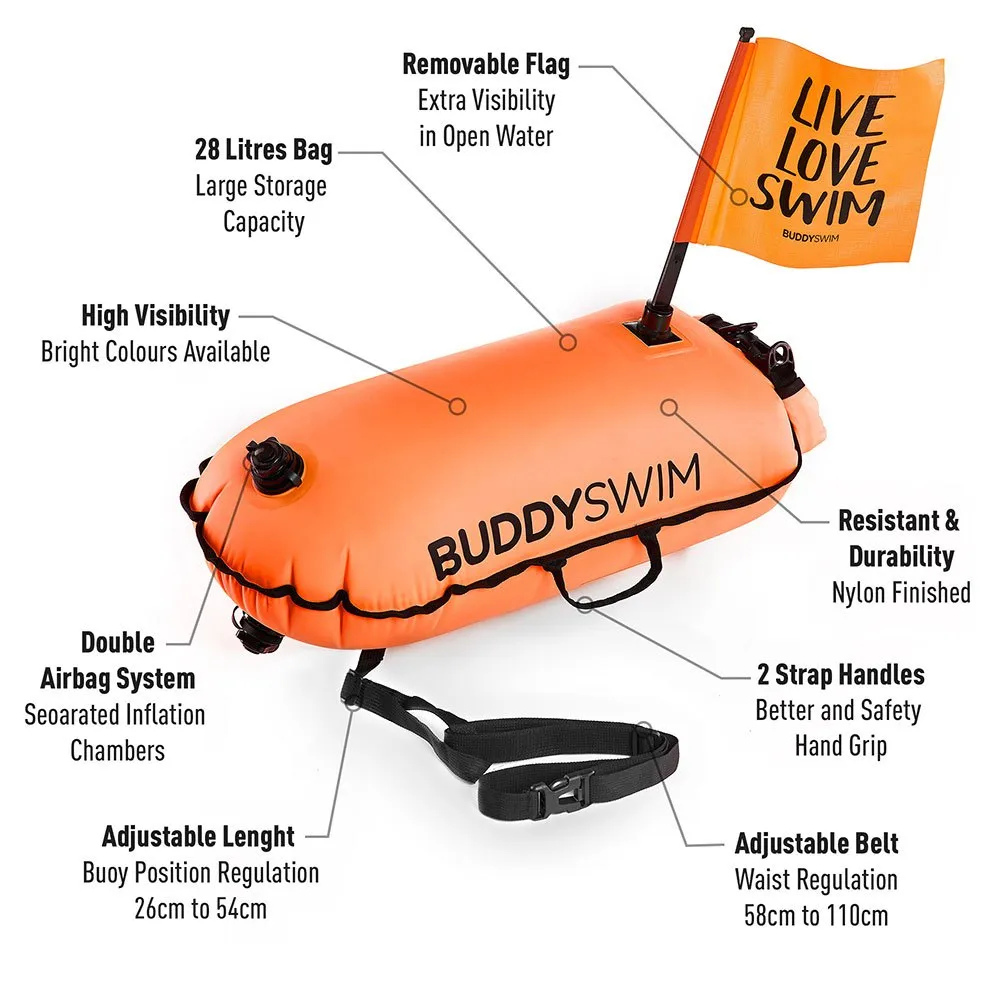 Buddyswim Bøye Med Flagg 28l unisex, Orange