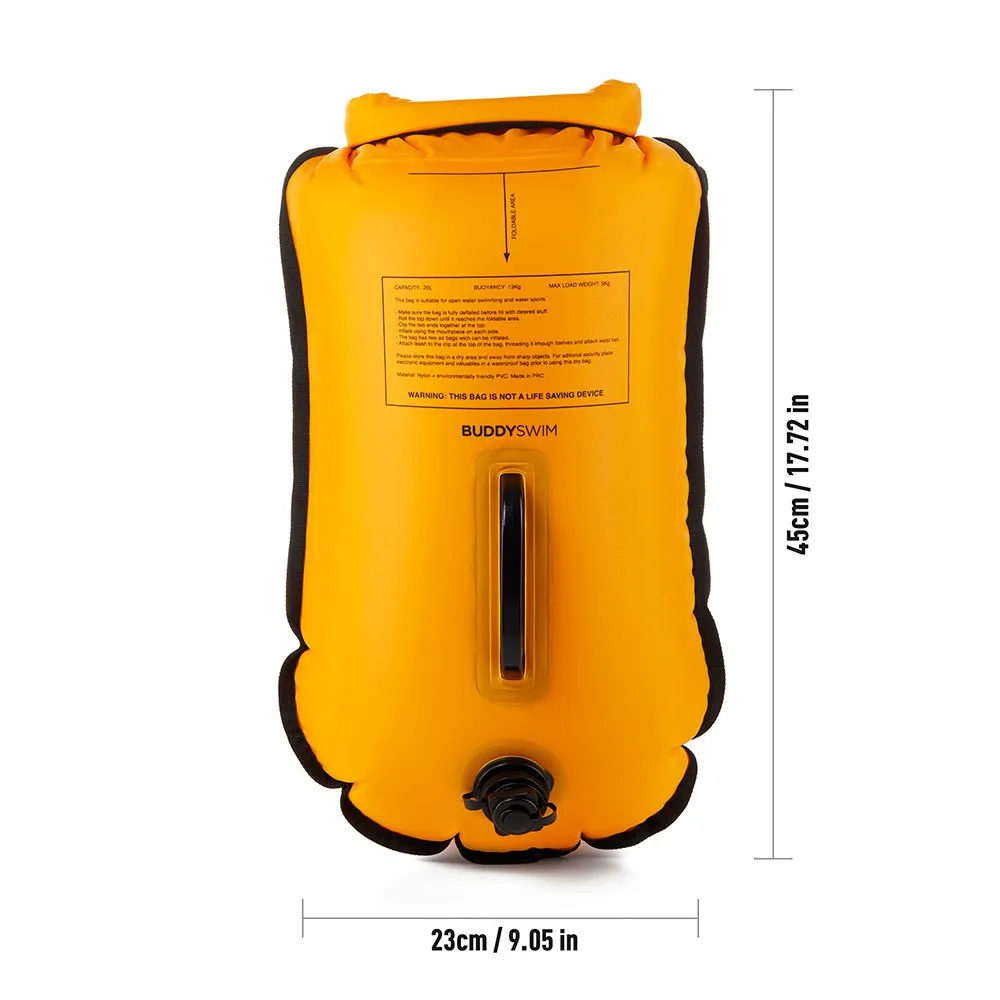 Buddyswim Caution Swimmer At Work Bøye 20l unisex, Yellow