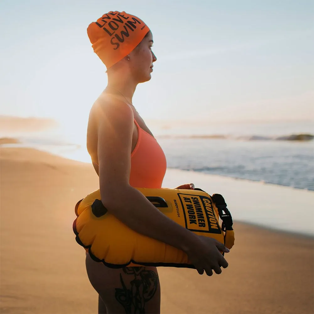 Buddyswim Caution Swimmer At Work Bøye 20l unisex, Yellow
