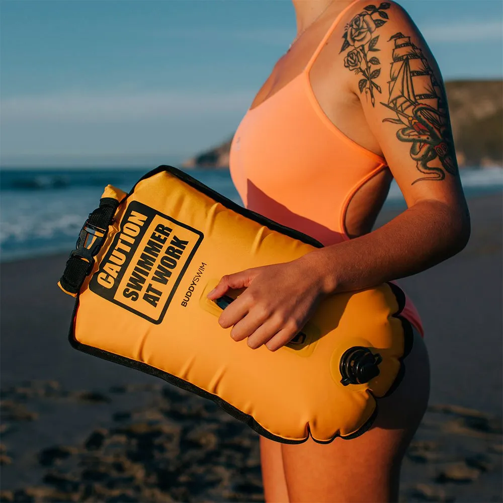 Buddyswim Caution Swimmer At Work Bøye 20l unisex, Yellow