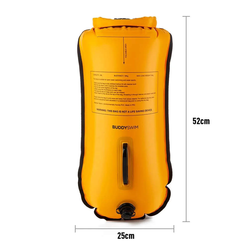 Buddyswim Caution Swimmer At Work Bøye 28l unisex, Yellow