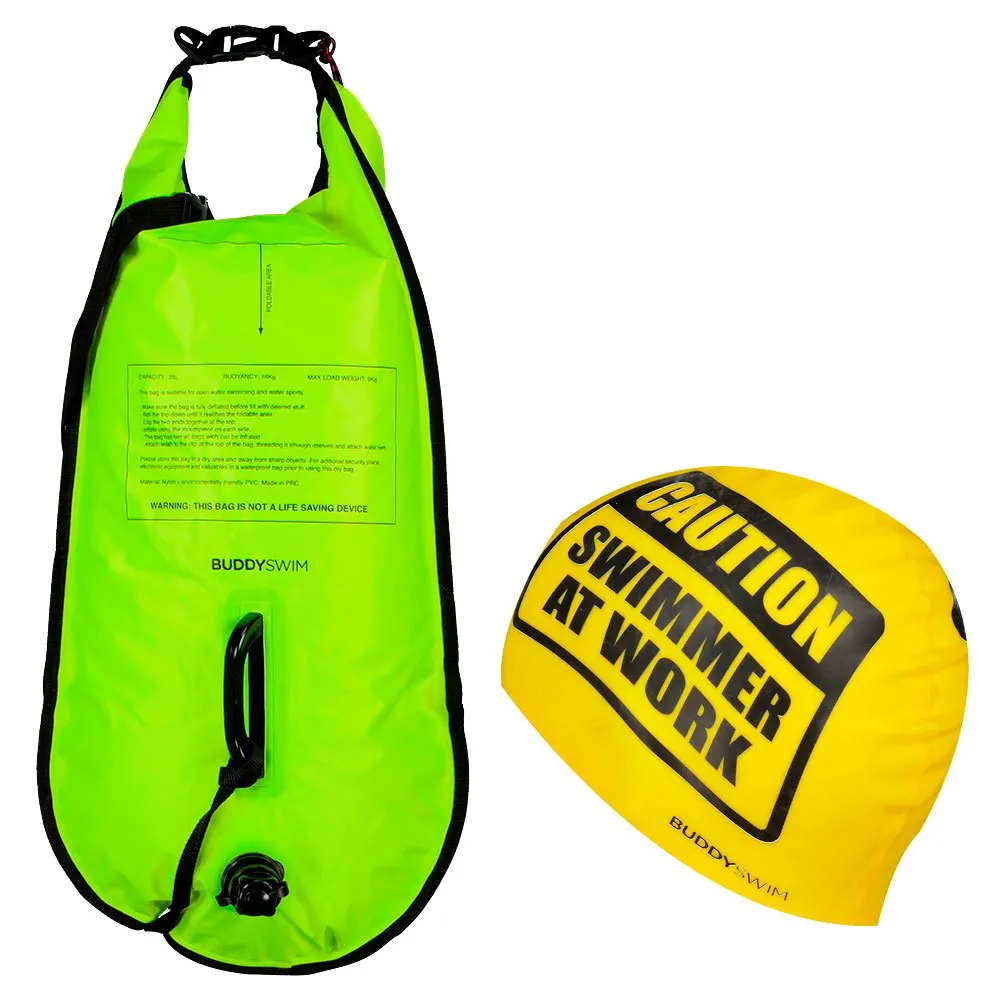 Buddyswim Caution Swimmer At Work Bøye 28l unisex, Yellow