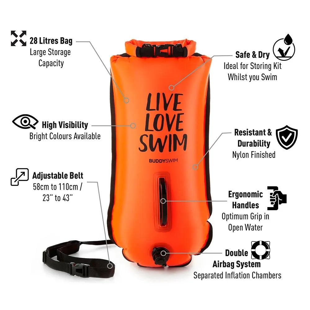 Buddyswim Live Love Swim Bøye 28l unisex, Orange