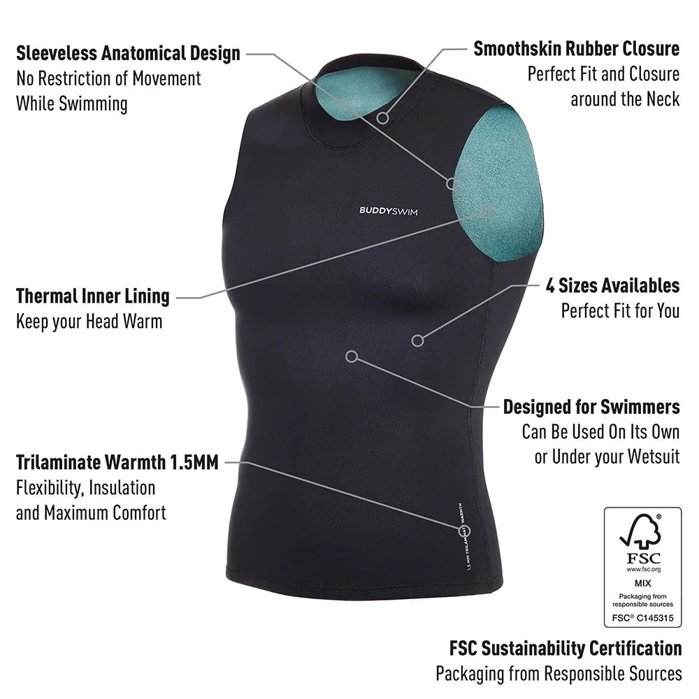 Buddyswim Trilaminate Warmth 1.5 Mm Neoprenvest unisex Buddyswim Trilaminate Warmth 1.5 Mm Neoprenvest unisex