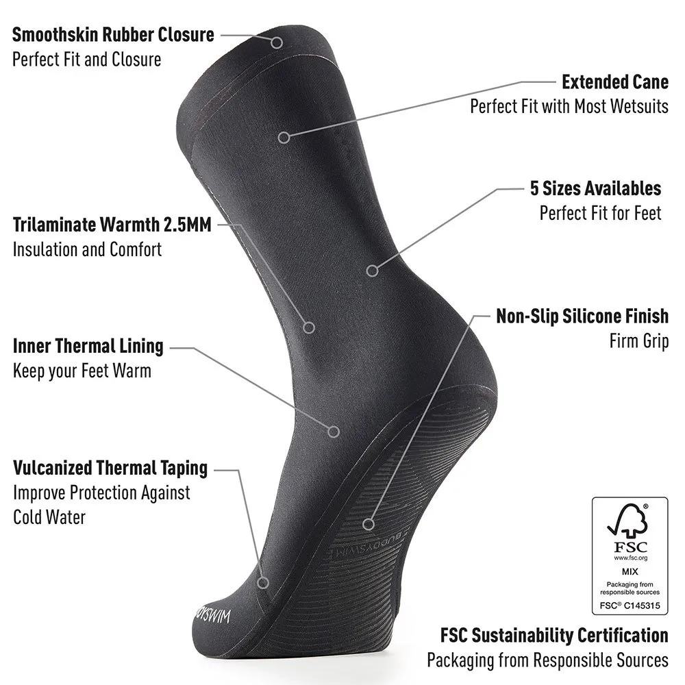 Buddyswim Trilaminate Warmth 2.5 Mm Neoprene Dykkestøvler unisex Buddyswim Trilaminate Warmth 2.5 Mm Neoprene Dykkestøvler unisex