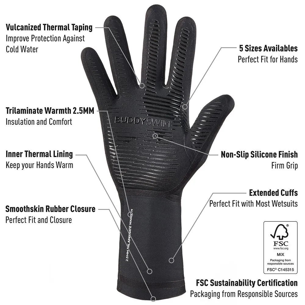 Buddyswim Trilaminate Warmth 2.5 Mm Neoprenhansker unisex
