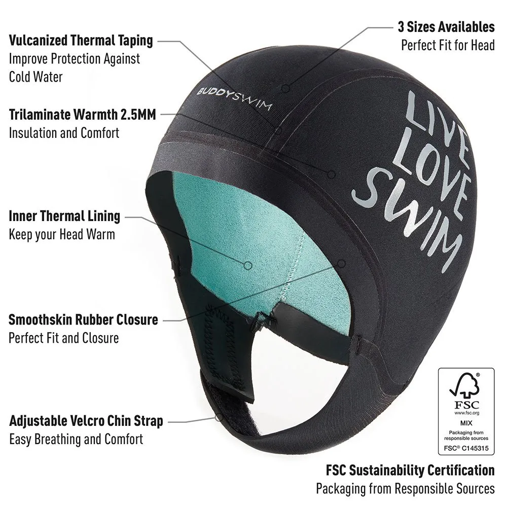 Buddyswim Trilaminate Warmth 2.5 Mm Neoprenhette unisex Buddyswim Trilaminate Warmth 2.5 Mm Neoprenhette unisex