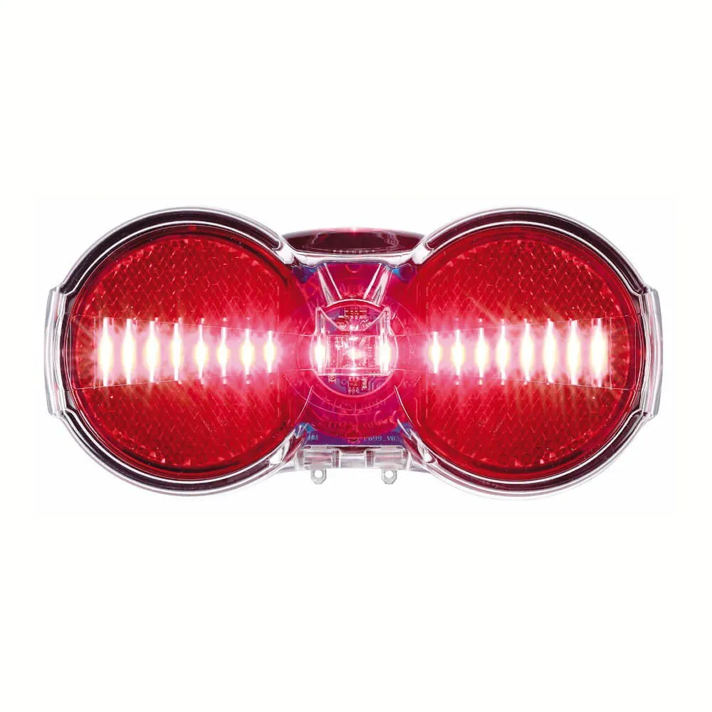 Busch + Müller Toplight Flat S Plus Baklys, Red / clear, One Size