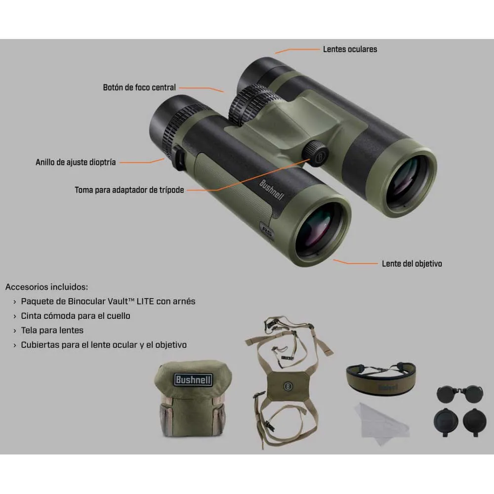 Bushnell R5 Ranger 10x42 Kikkerter, Green, One Size