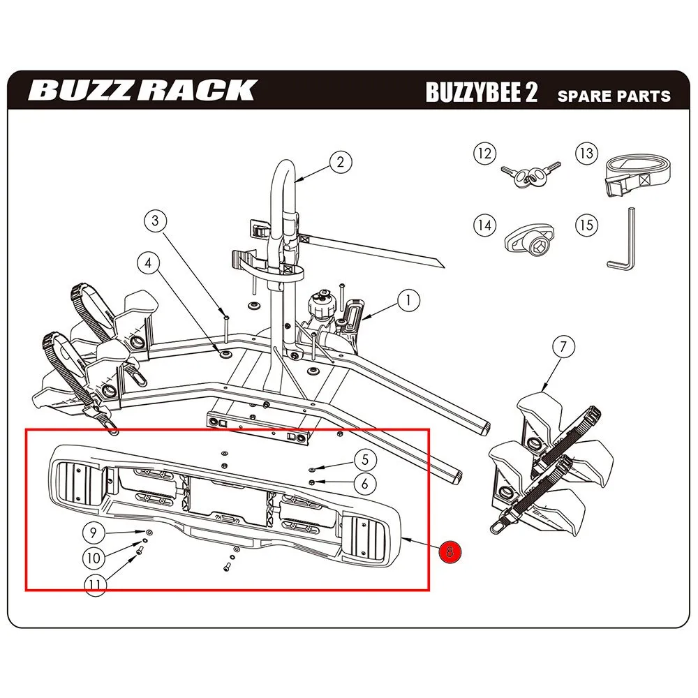 BUZZRACK Lett Tallerken For Buzzybee 2/4, Black, One Size