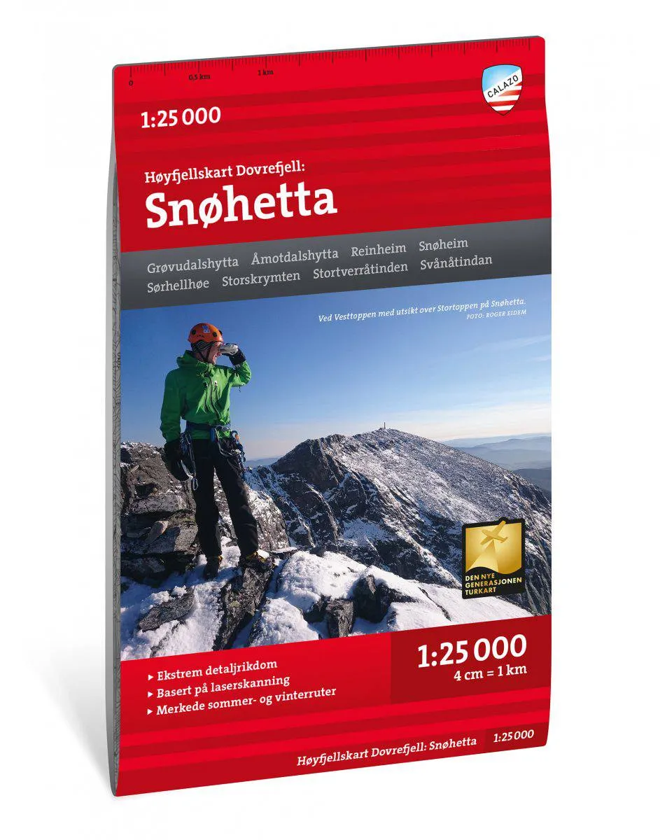 Calazo Høyfjellskart Dovrefjell Snøhetta 1:25 000