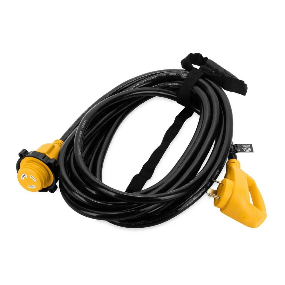 Camco Powergrip Låseadapter 7.6 M, Yellow / black, 30A Kvinne/30A Mann