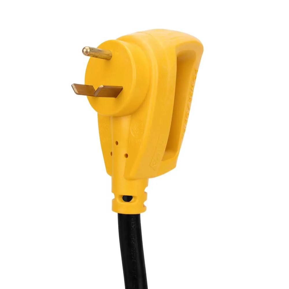 Camco Powergrip Låseadapter 7.6 M, Yellow / black, 30A Kvinne/30A Mann