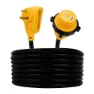 Camco Powergrip Låseadapter 7.6 M, Yellow / black, 30A Kvinne/30A Mann