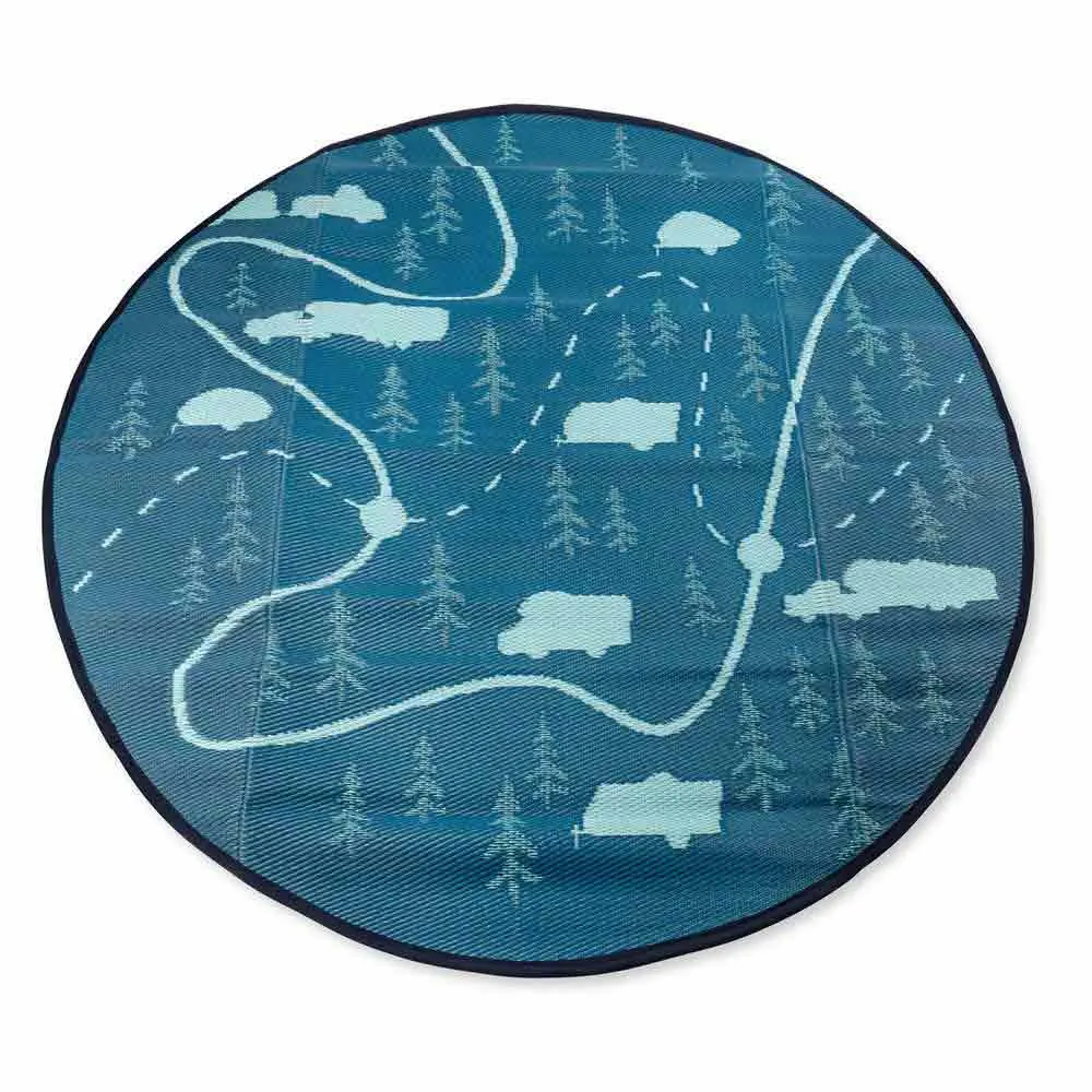 Camco Rund Matte 1.82 M, Map pattern, One Size