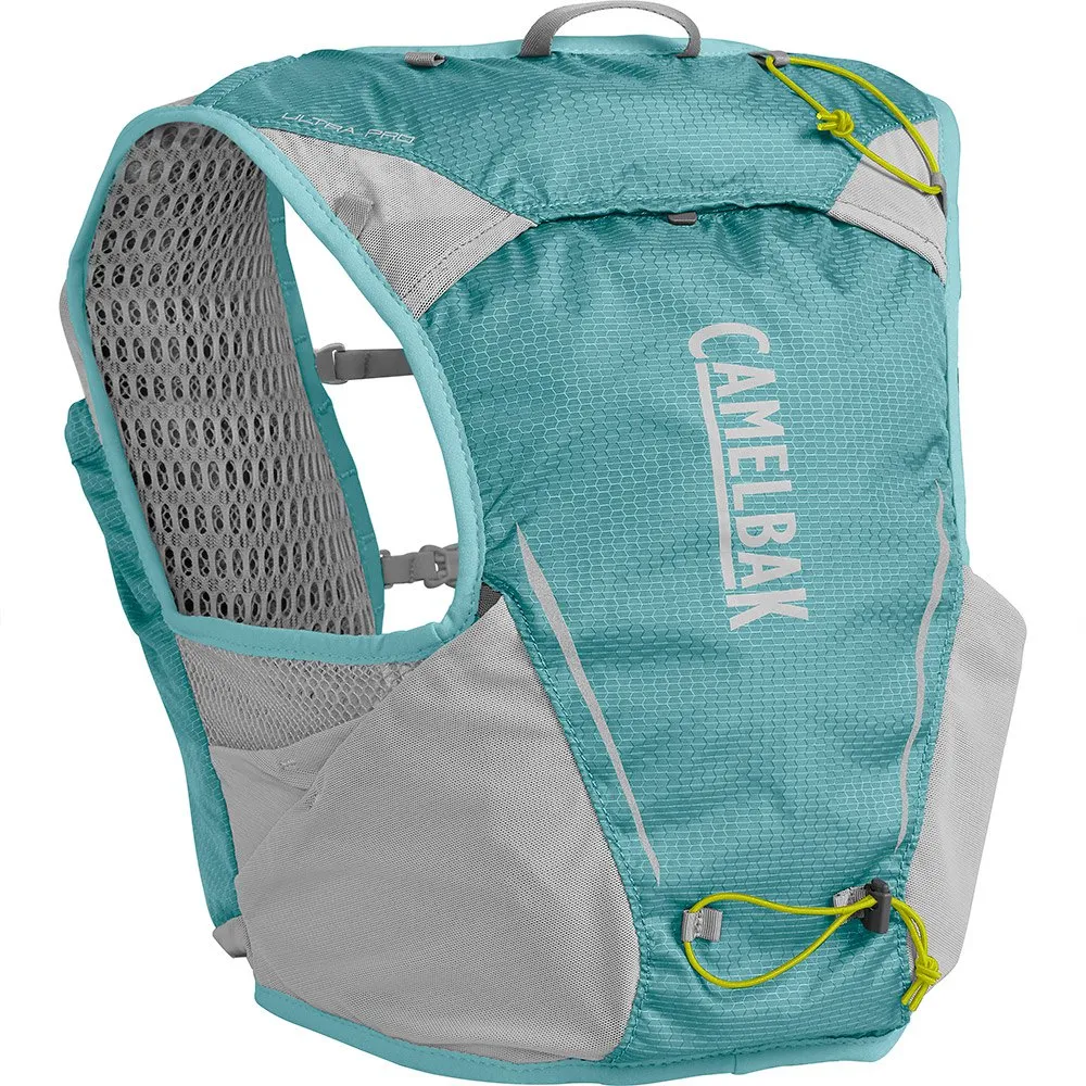 CamelBak Ultra Pro 6l+2 Quick Stow Flasks Hydreringsvest For Kvinner, Aqua sea / silver, M CamelBak Ultra Pro 6l+2 Quick Stow Flasks Hydreringsvest For Kvinner, Aqua sea / silver, M
