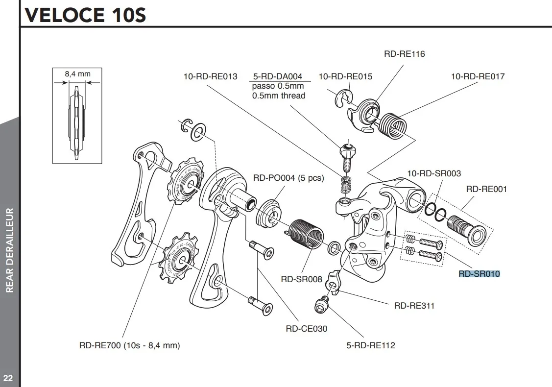 Campagnolo Bakgir Justeringssett